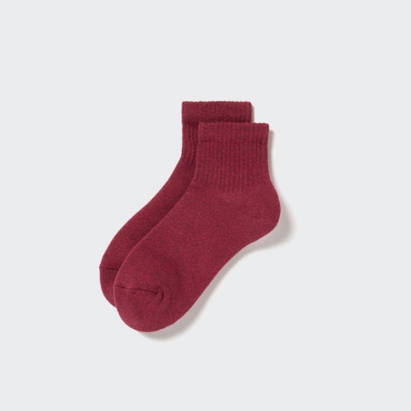 Calcetines Uniqlo HEATTECH Pile-Lined Half Mujer Burdeos | 6725904