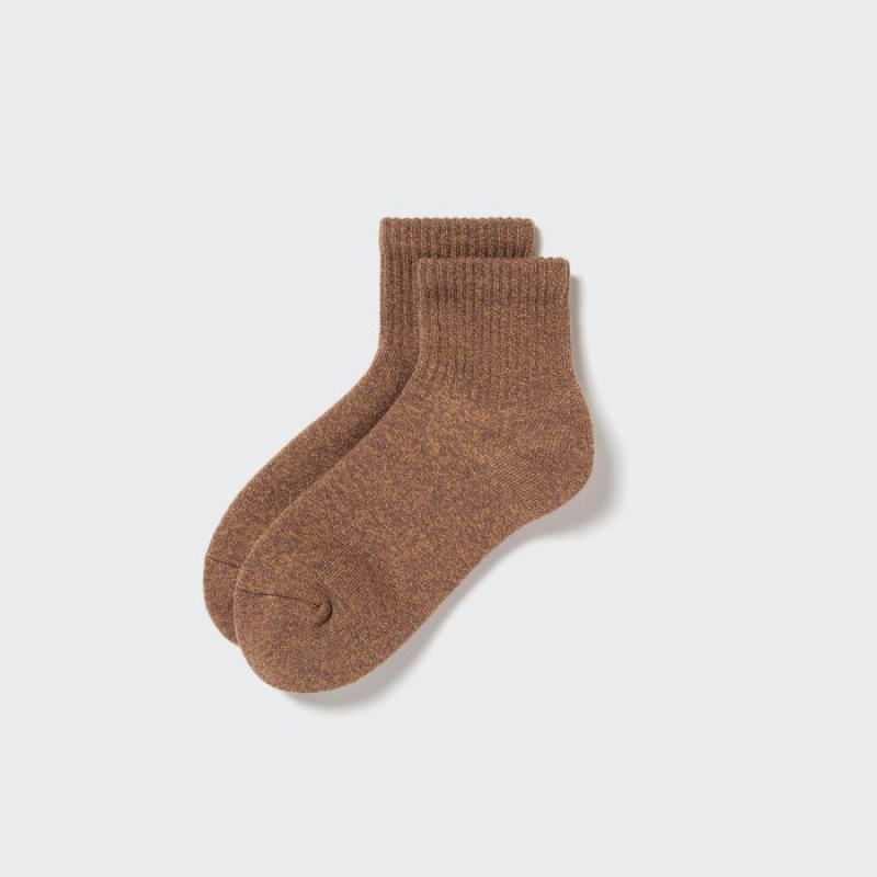 Calcetines Uniqlo HEATTECH Pile-Lined Half Mujer Marrones | 6013787