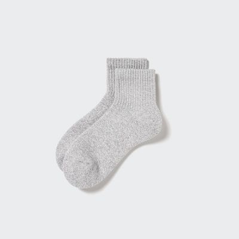 Calcetines Uniqlo HEATTECH Pile Half Mujer Gris | 8881336