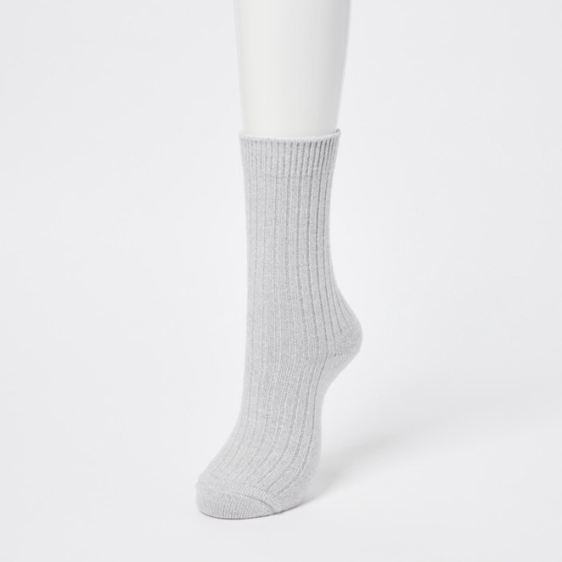 Calcetines Uniqlo HEATTECH Ribbed Mujer Rojas | 7092732