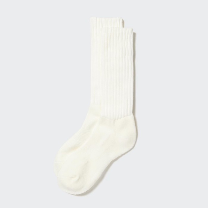 Calcetines Uniqlo HEATTECH Ribbed Pile-Lined Mujer Blancas | 5699602