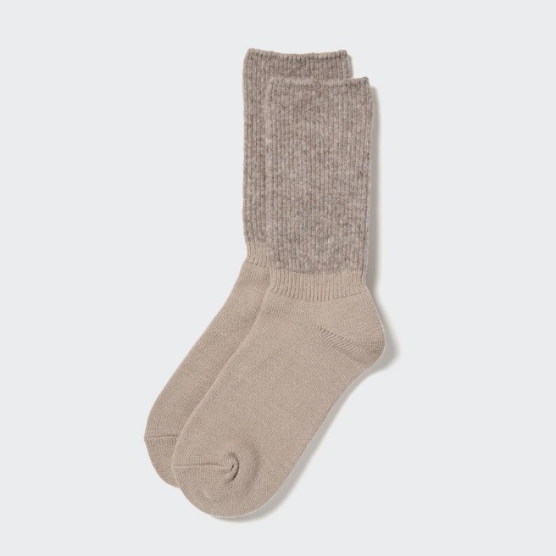 Calcetines Uniqlo HEATTECH Souffle Mujer Beige | 5440232
