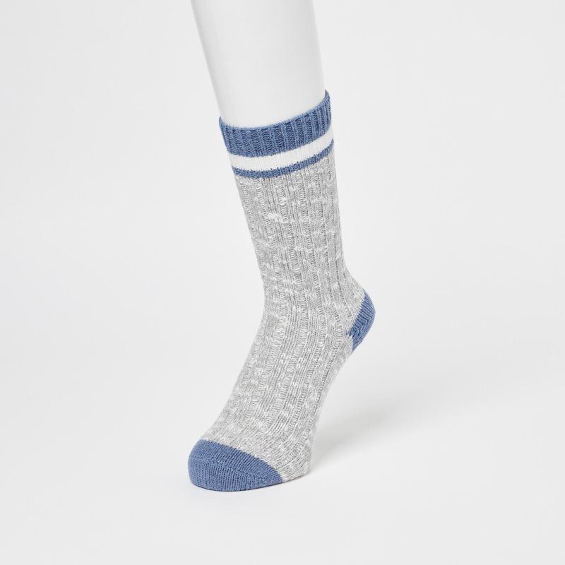 Calcetines Uniqlo Heattech Slub Ribbed Hombre Gris | 9335236