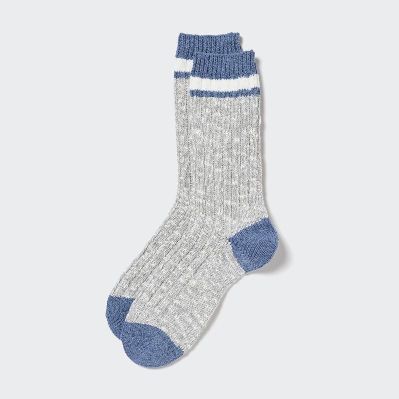 Calcetines Uniqlo Heattech Slub Ribbed Hombre Gris | 9335236