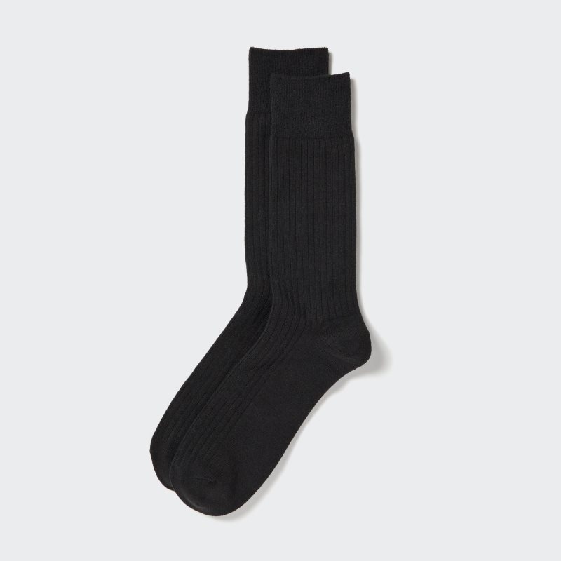 Calcetines Uniqlo Heattech Wide Ribbed Hombre Negras | 4529302