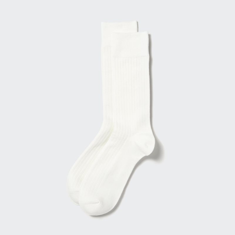 Calcetines Uniqlo Heattech Wide Ribbed Hombre Blancas | 6333198