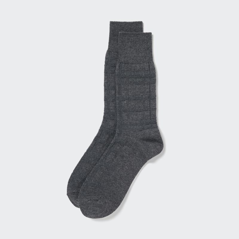 Calcetines Uniqlo Links Checked Hombre Gris | 5365355