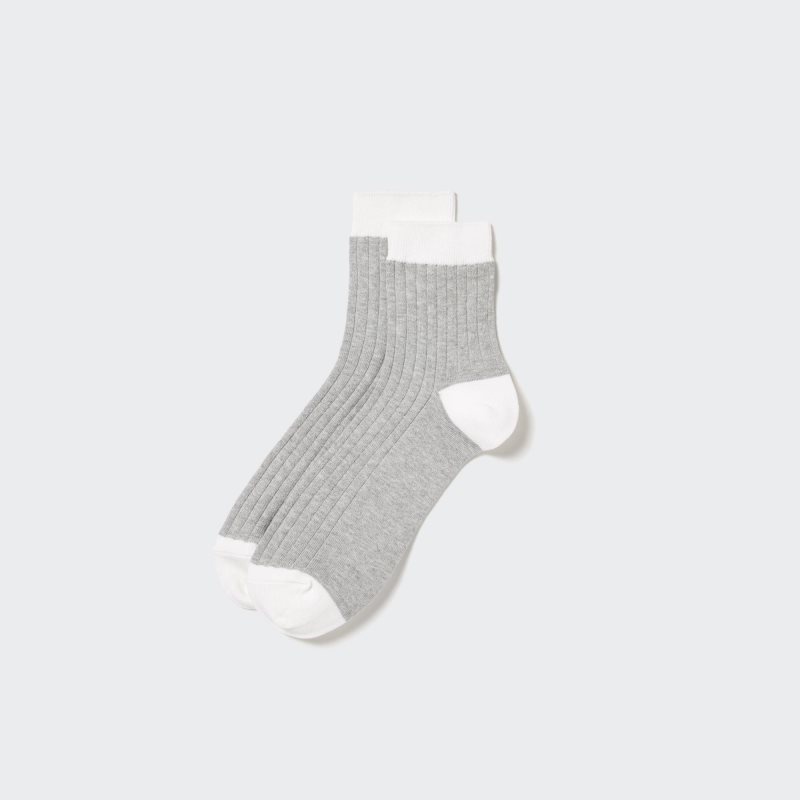 Calcetines Uniqlo Ribbed Half Hombre Gris | 978682