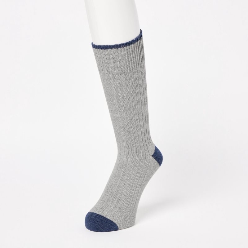 Calcetines Uniqlo Ribbed Hombre Gris | 1718524