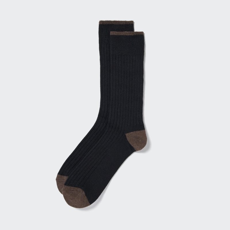 Calcetines Uniqlo Ribbed Hombre Negras | 5531788