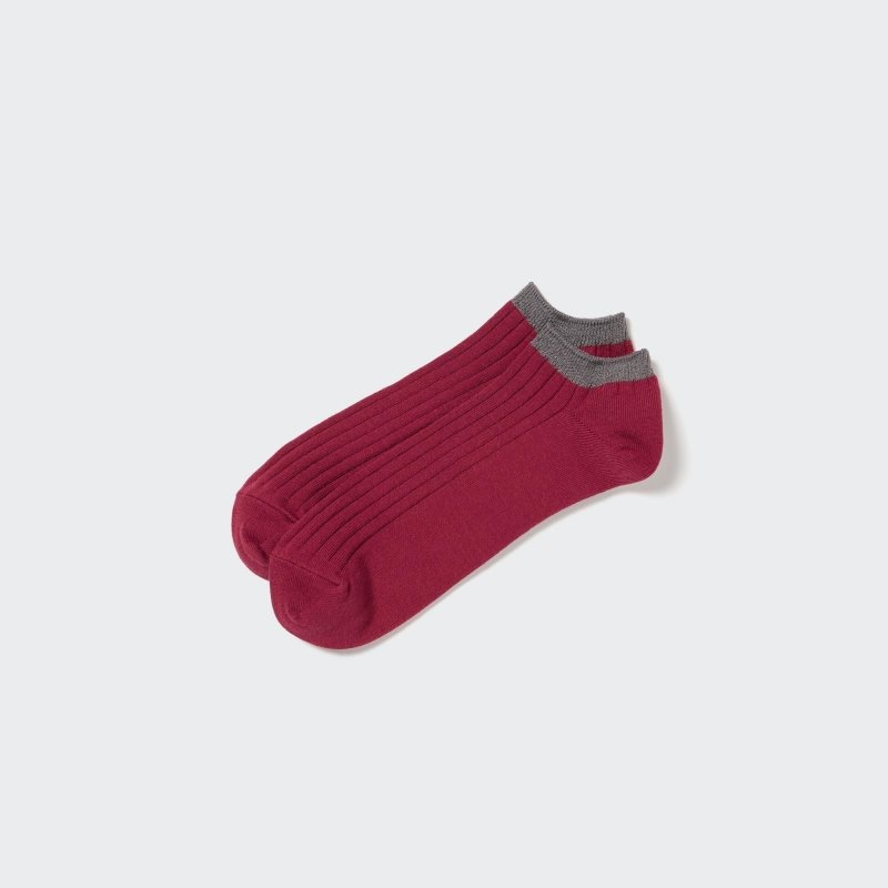 Calcetines Uniqlo Ribbed Short Hombre Rojas | 6243557