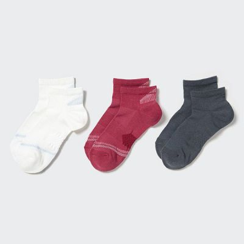 Calcetines Uniqlo Short 3 Pack Mujer Blancas | 4207616