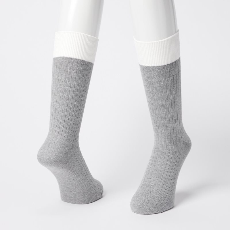 Calcetines Uniqlo Silket Ribbed Hombre Gris | 5357756