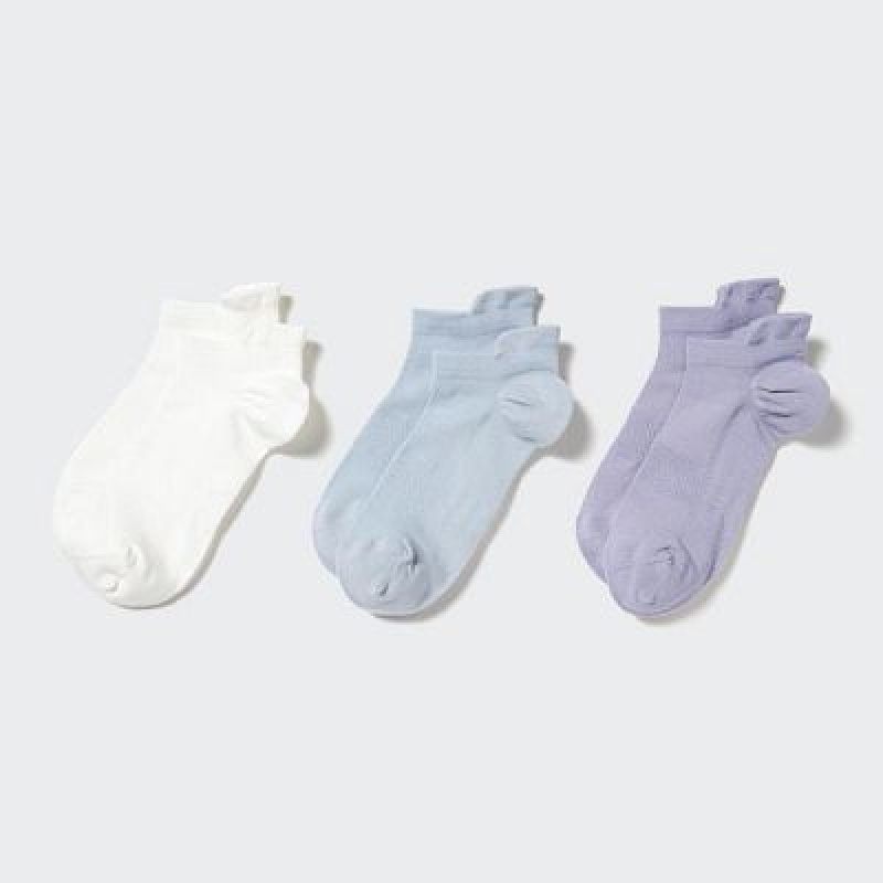 Calcetines Uniqlo Sport Short (3 Pairs) Mujer Blancas | 5103200