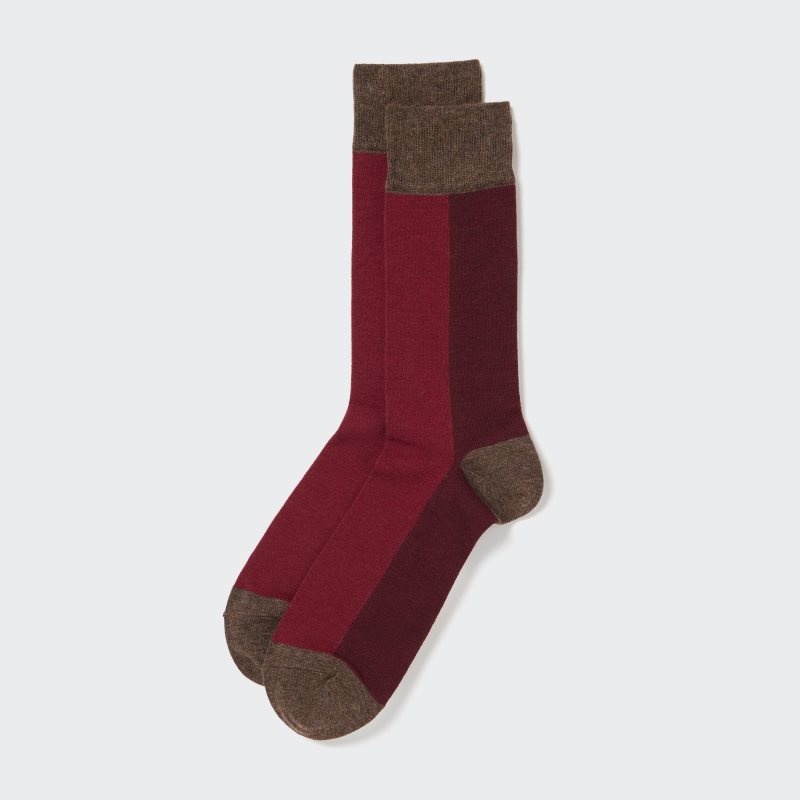 Calcetines Uniqlo Striped Hombre Burdeos | 2988196