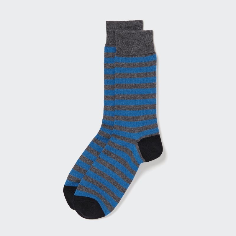 Calcetines Uniqlo Striped Hombre Gris | 481044