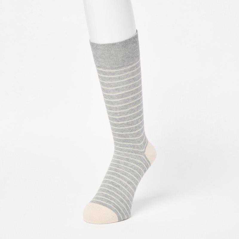 Calcetines Uniqlo Striped Hombre Gris | 4349721