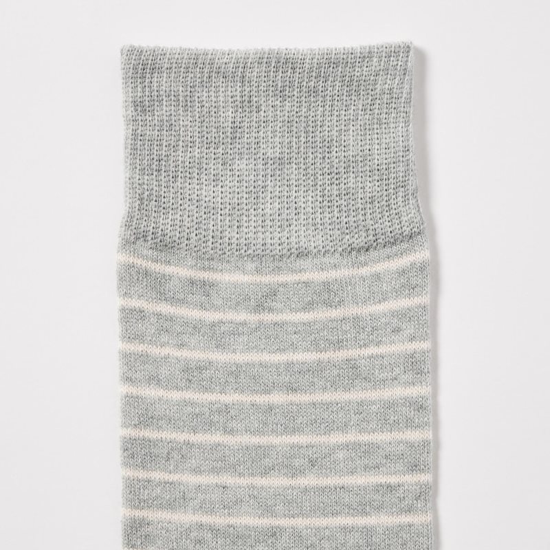 Calcetines Uniqlo Striped Hombre Gris | 4349721