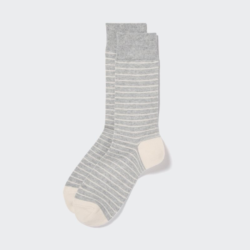 Calcetines Uniqlo Striped Hombre Gris | 4349721