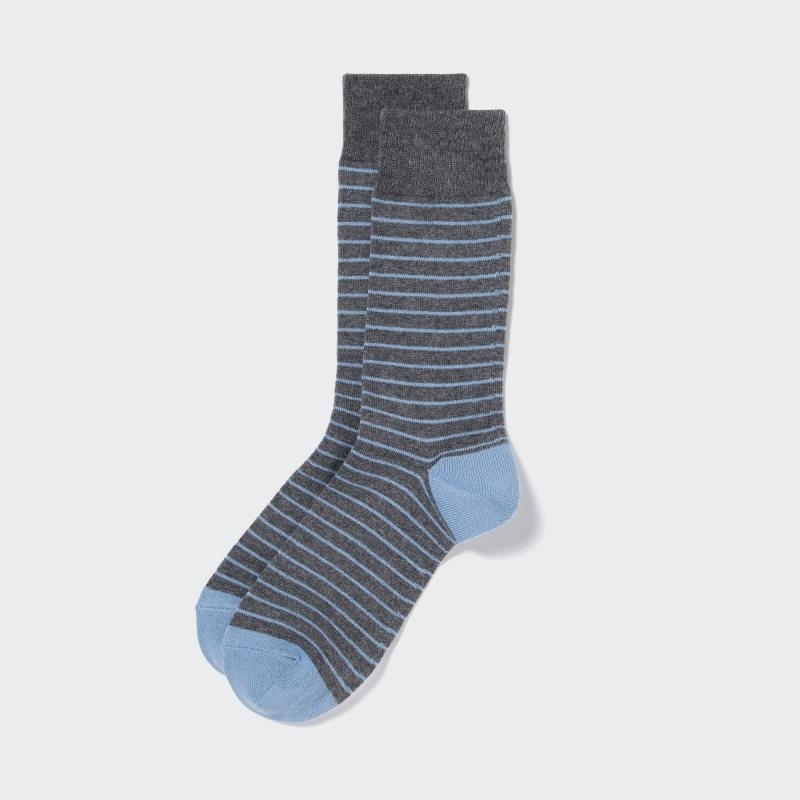 Calcetines Uniqlo Striped Hombre Gris | 503744