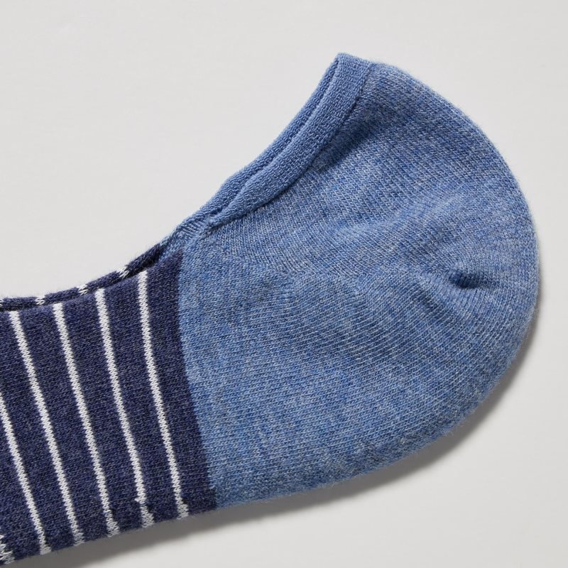 Calcetines Uniqlo Striped Low Cut Hombre Azules | 336164