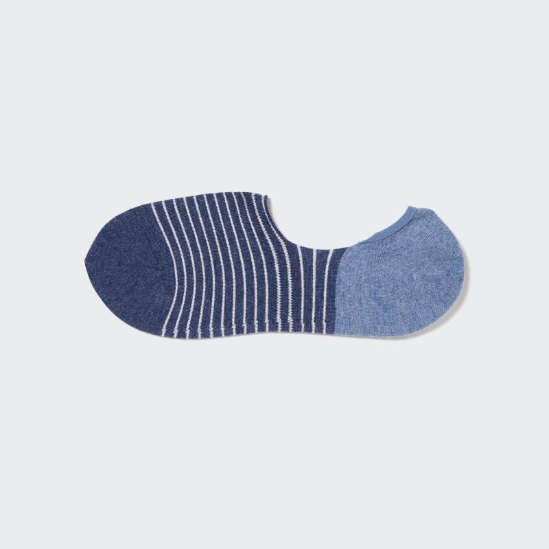 Calcetines Uniqlo Striped Low Cut Hombre Azules | 336164