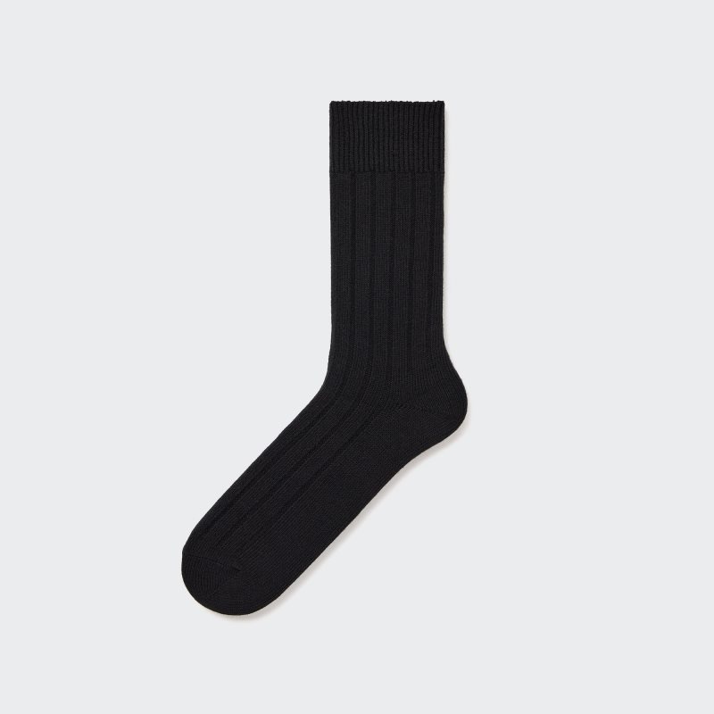 Calcetines Uniqlo Wide-ribbed Hombre Negras | 7883204
