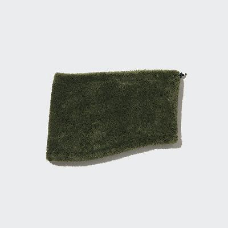 Calentador De Cuello Uniqlo HEATTECH Fluffy Yarn Mujer Verde Oliva | 3513438