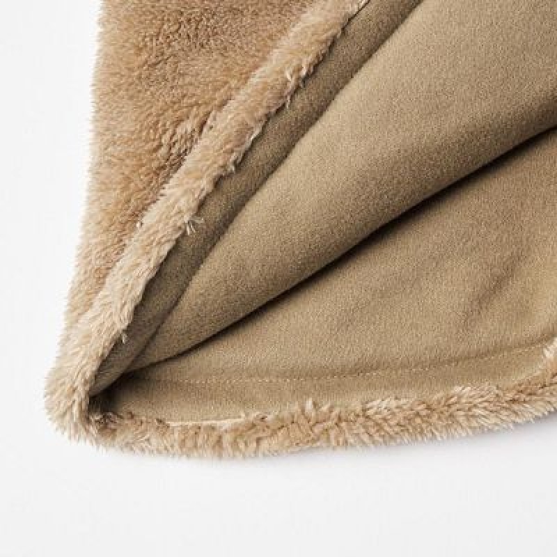 Calentador De Cuello Uniqlo HEATTECH Fluffy Yarn Mujer Beige | 9111617