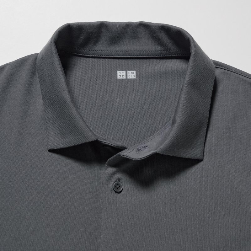 Camisa Polo Uniqlo Airism Full Open Short-sleeve Hombre Negras | 8114062