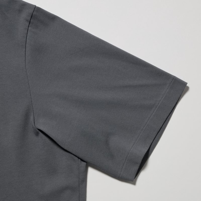 Camisa Polo Uniqlo Airism Full Open Short-sleeve Hombre Negras | 8114062