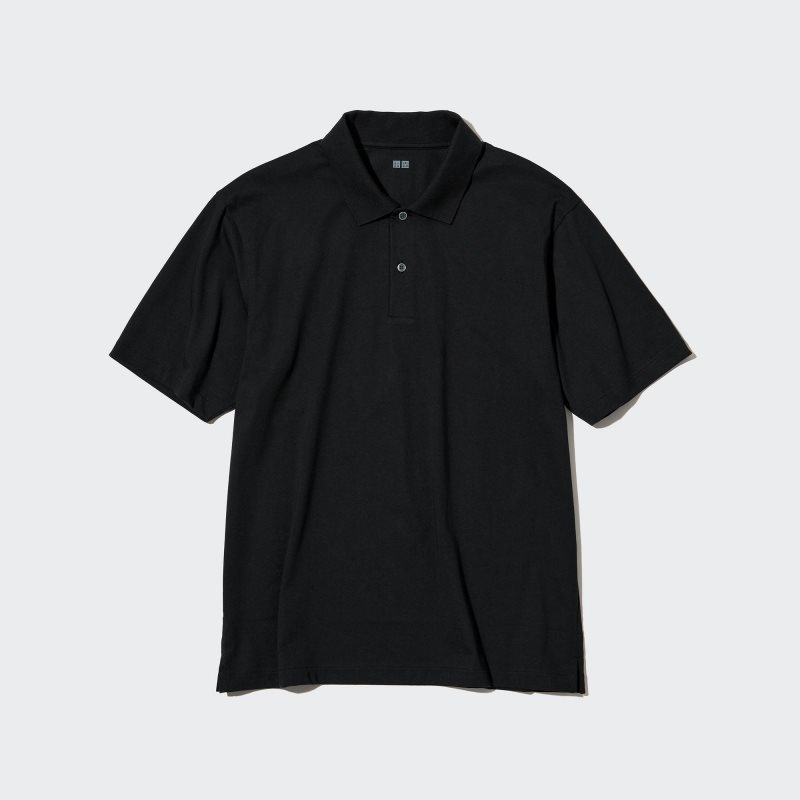 Camisa Polo Uniqlo Airism Regular Collar Hombre Negras | 8730546