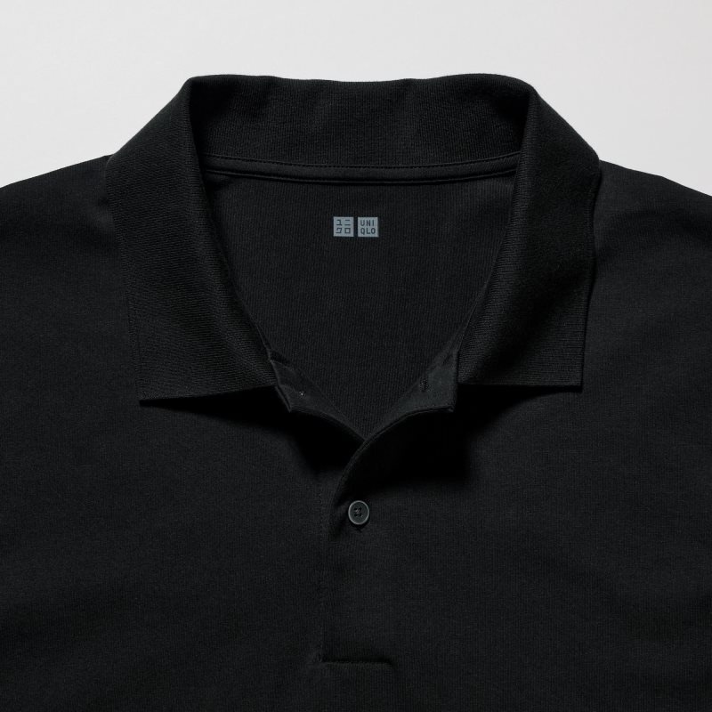 Camisa Polo Uniqlo Airism Regular Collar Hombre Negras | 8730546