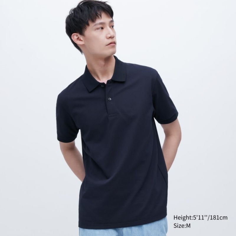 Camisa Polo Uniqlo Dry Pique Mujer Azul Marino | 3176322