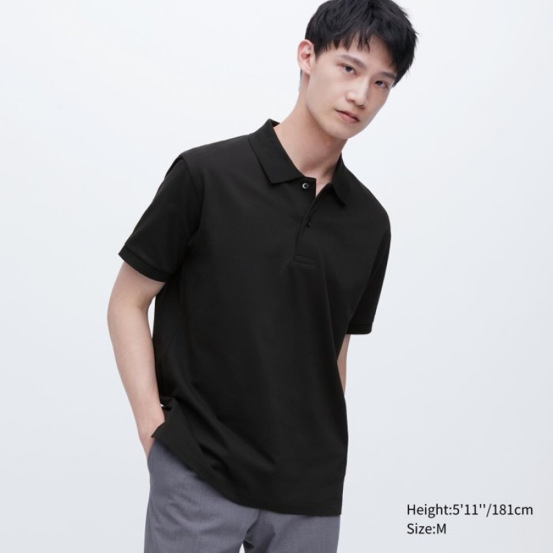 Camisa Polo Uniqlo Dry Pique Mujer Negras | 5475510