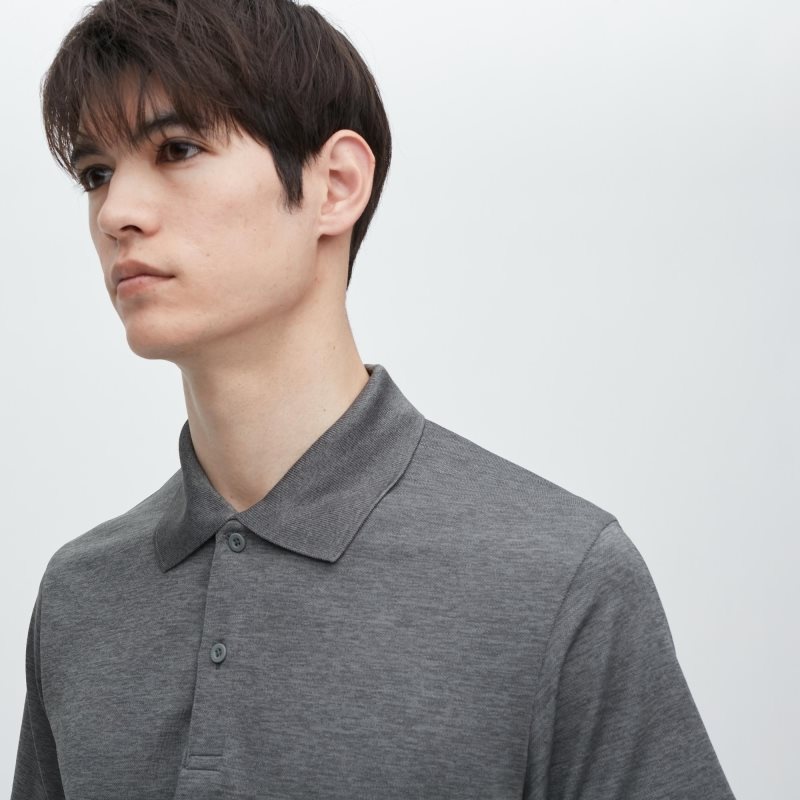 Camisa Polo Uniqlo Dry-ex Gradient Hombre Gris | 8230681