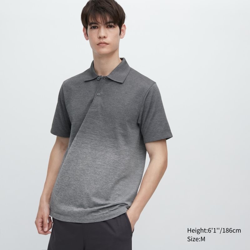 Camisa Polo Uniqlo Dry-ex Gradient Hombre Gris | 8230681