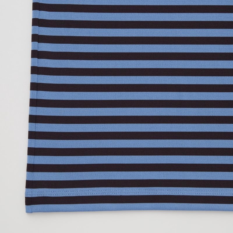 Camisa Polo Uniqlo Dry-ex Short-sleeve Striped Adam Scott Hombre Azules | 226808