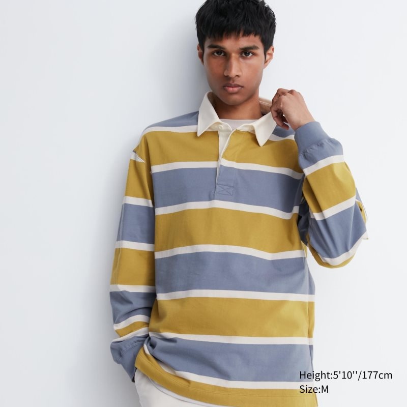Camisa Polo Uniqlo Rugger Long-sleeve Hombre Amarillo | 9566278