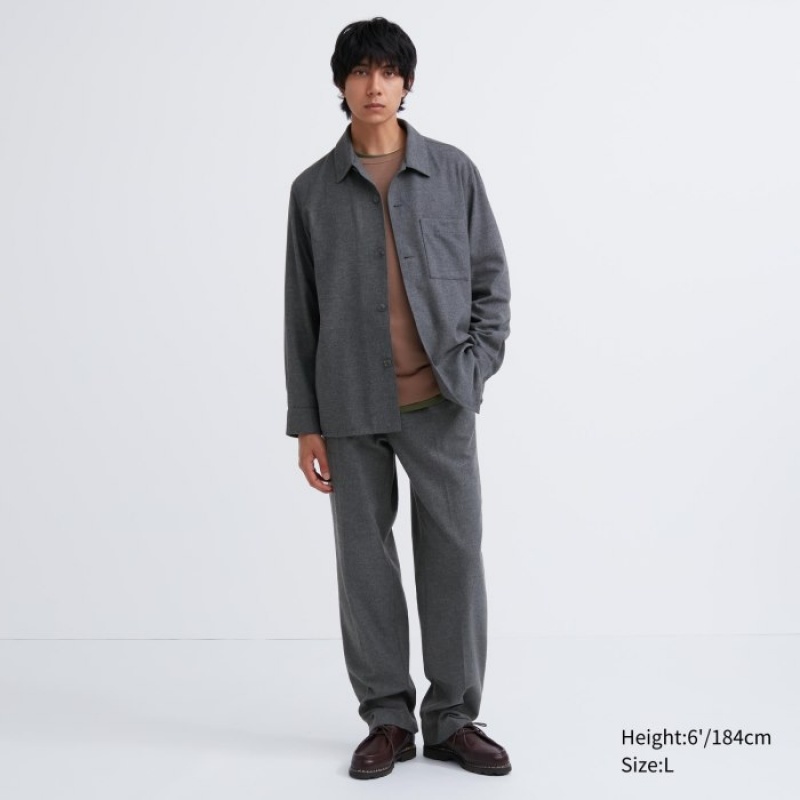 Camisas Uniqlo Brushed Twill Mujer Gris | 3333971