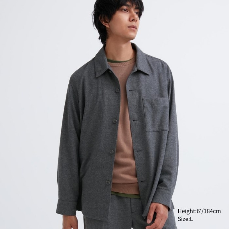 Camisas Uniqlo Brushed Twill Mujer Gris | 3333971