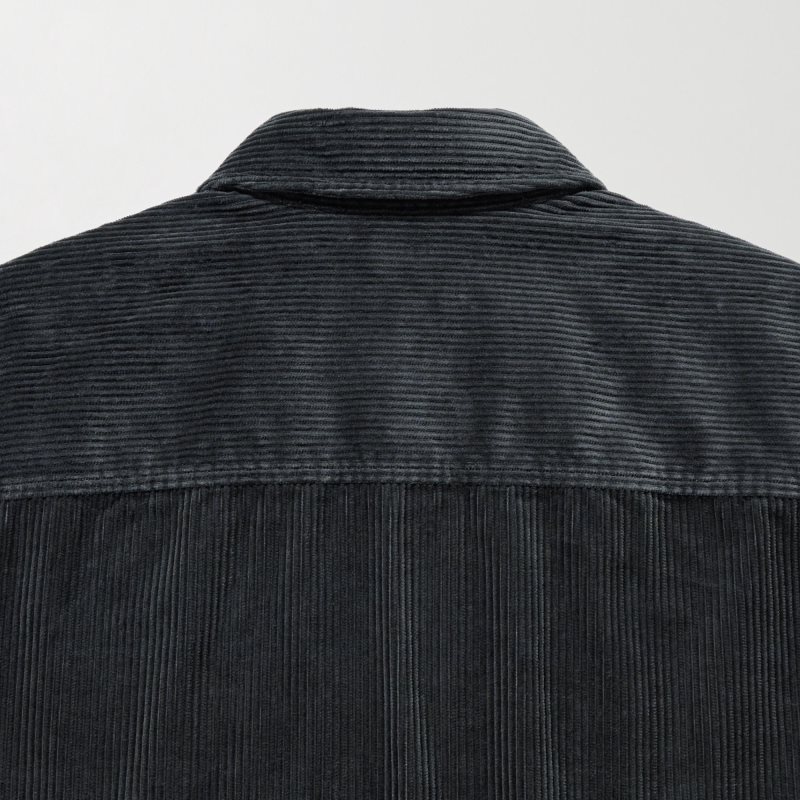 Camisas Uniqlo Corduroy Work Long-sleeve Hombre Gris | 933113