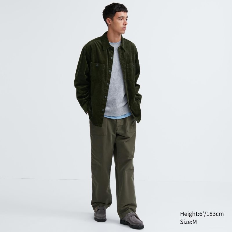 Camisas Uniqlo Corduroy Work Long-sleeve Hombre Gris | 933113