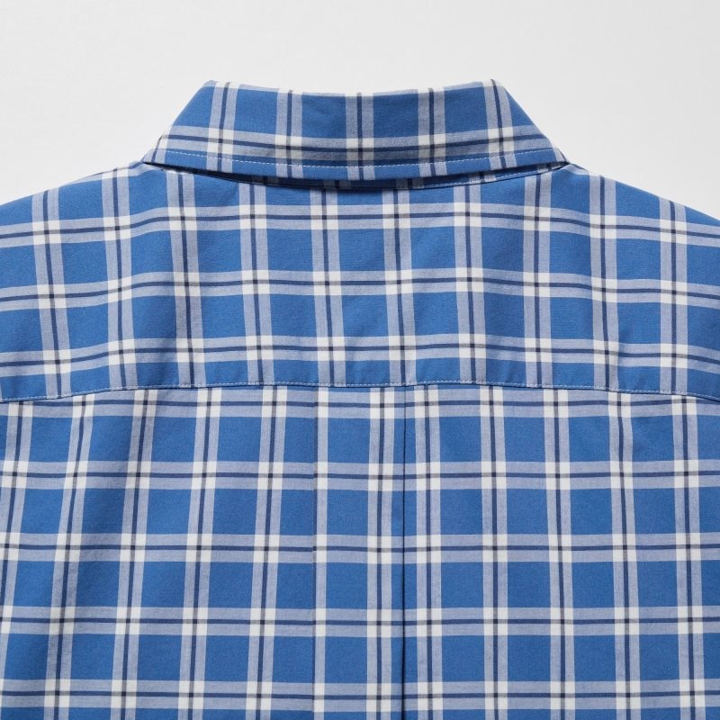Camisas Uniqlo Extra Fine Cotton Broadcloth Long-sleeve Hombre Azules | 3973005