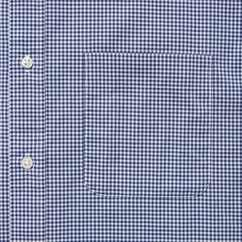 Camisas Uniqlo Extra Fine Cotton Broadcloth Checkered Long-sleeve Hombre Azules | 9401638