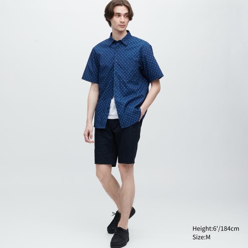 Camisas Uniqlo Extra Fine Cotton Short-sleeve Hombre Gris | 9561133