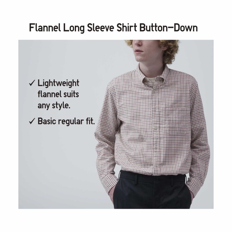 Camisas Uniqlo Flannel Long-sleeve Solid Hombre Azul Marino | 2787035