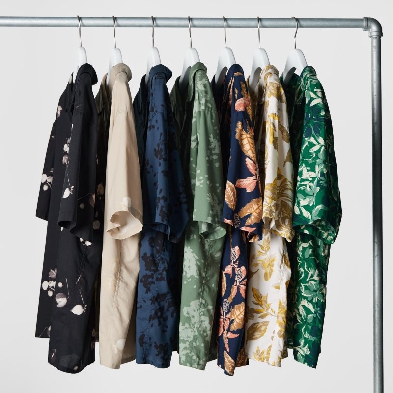 Camisas Uniqlo Open Collar Short-sleeve Hombre Verde | 2235078
