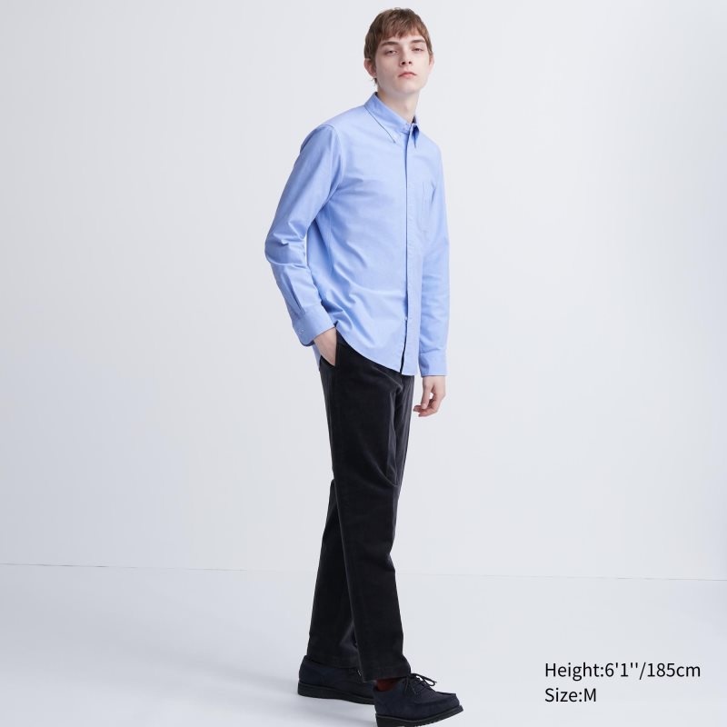 Camisas Uniqlo Oxford Slim-fit Long-sleeve Hombre Azules | 1582835