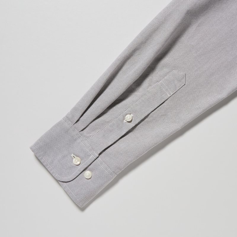 Camisas Uniqlo Oxford Slim-fit Long-sleeve Hombre Gris | 1226634